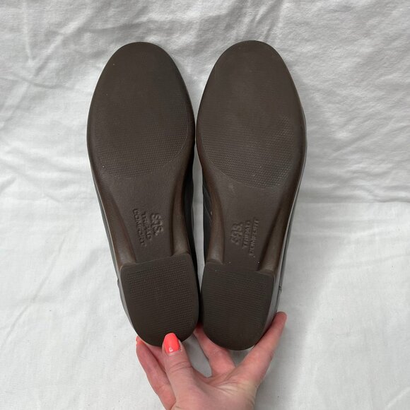 SAS Womens Metallic Pewter Silver Leather Penny Loafers Slip-On Size 8 M - Picture 9 of 11